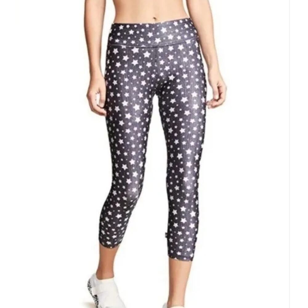 Terez Women's Cropped Leggings in Gray Star Print Size X-Large